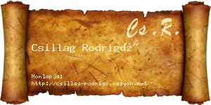 Csillag Rodrigó névjegykártya